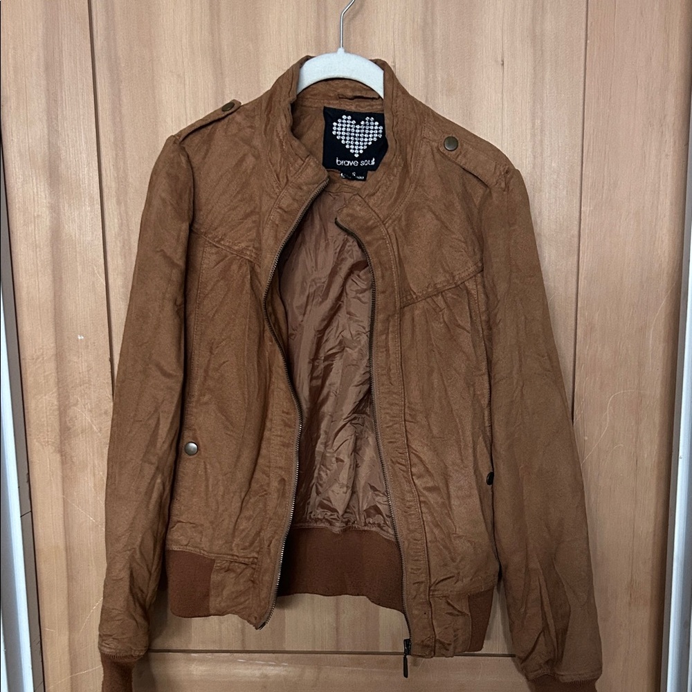 Brave Soul Tan Bomber Jacket